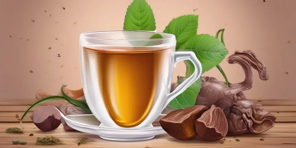 boldo tea cup with liver health concept illustration