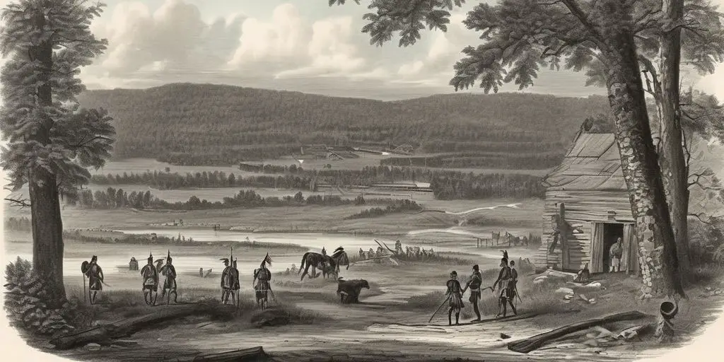 Mohawk tribe historical illustration, Iroquois Confederation gatekeeper