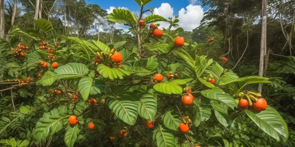 Guarana plant Paullinia cupana in Brazilian Amazon