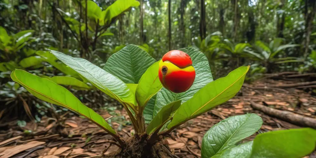 Guarana plant in Brazilian Amazon rainforest conservation
