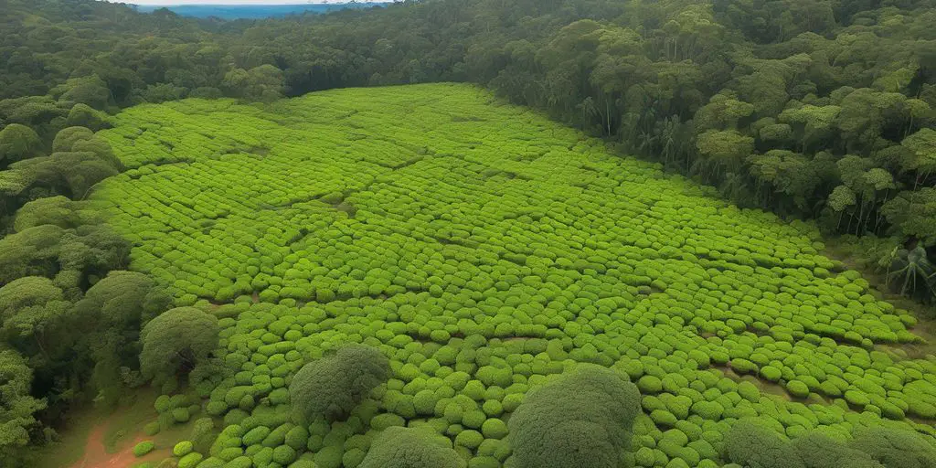 Guarana plant Paullinia cupana cultivation in Brazilian Amazon